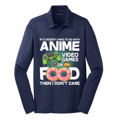 Funny Anime Food And Video Games Silk Touch Performance Long Sleeve Polo