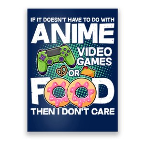 Funny Anime Food And Video Games Poster