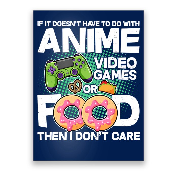 Funny Anime Food And Video Games Poster