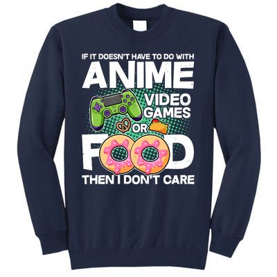 Funny Anime Food And Video Games Tall Sweatshirt