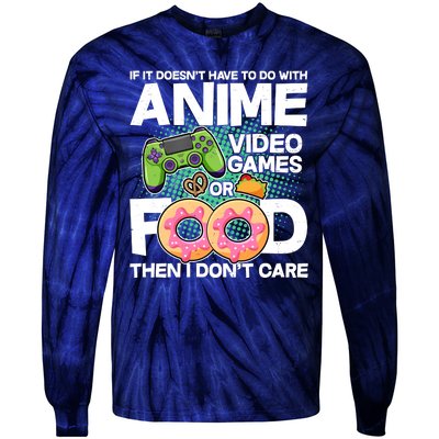 Funny Anime Food And Video Games Tie-Dye Long Sleeve Shirt