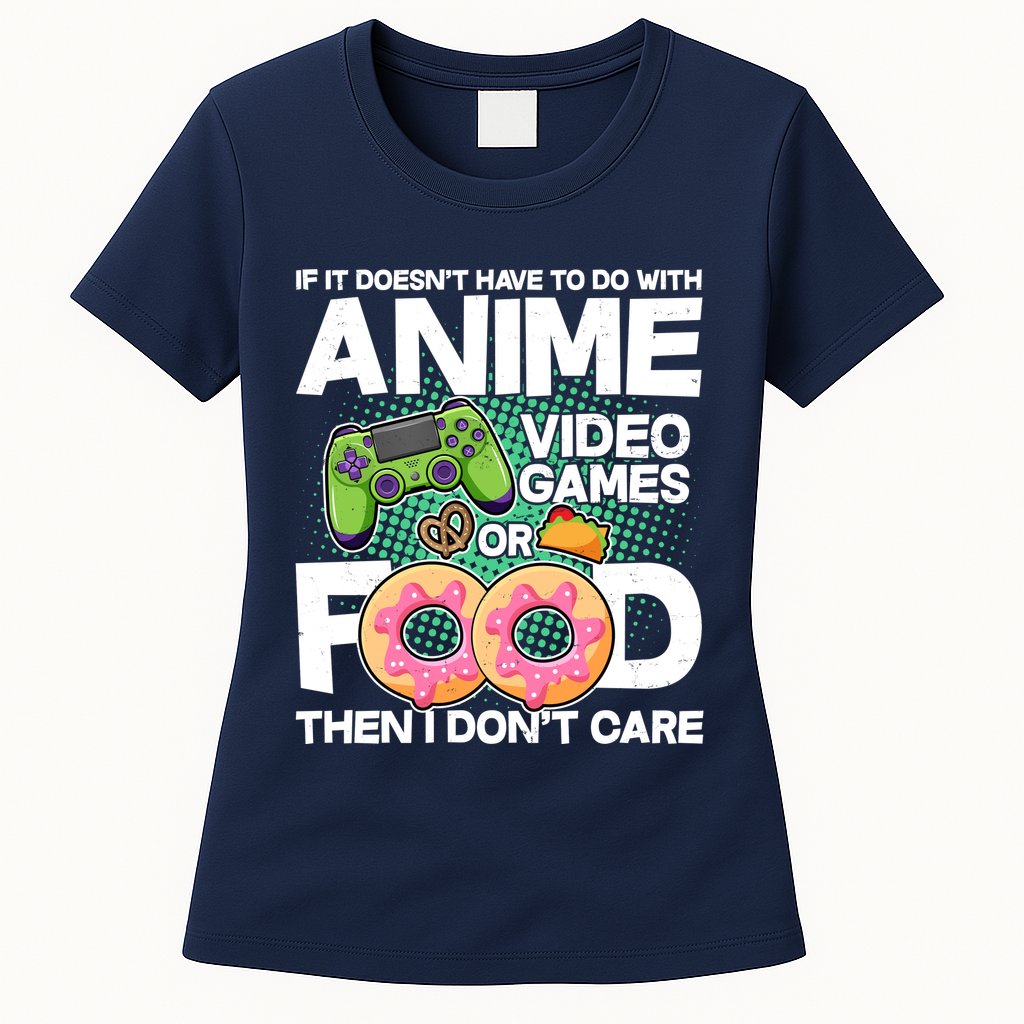 Funny Anime Food And Video Games Womens T-Shirt