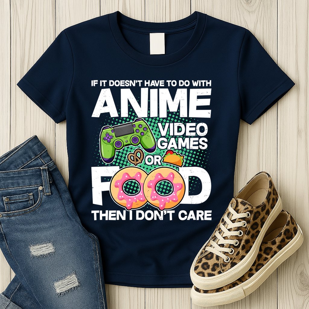 Funny Anime Food And Video Games Womens T-Shirt