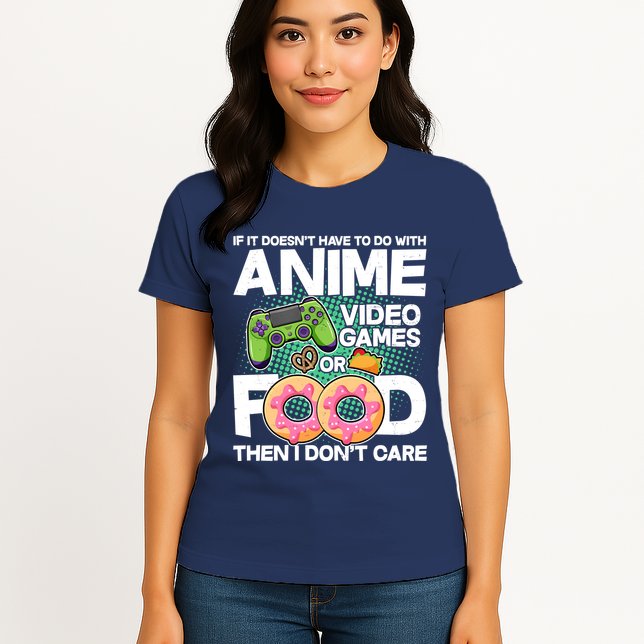 Funny Anime Food And Video Games Womens T-Shirt