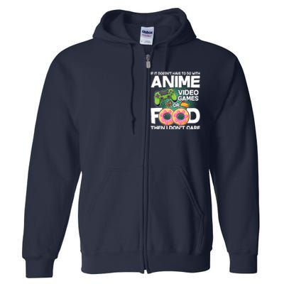 Funny Anime Food And Video Games Full Zip Hoodie