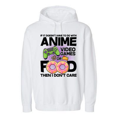 Funny Anime Food And Video Games Garment-Dyed Fleece Hoodie