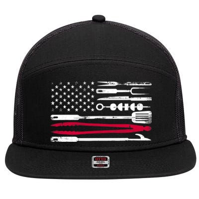 Funny American Flag Grilling Tools BBQ Grill Barbecue Tool 7 Panel Mesh Trucker Snapback Hat