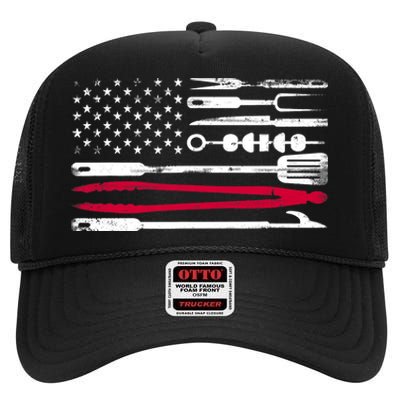 Funny American Flag Grilling Tools BBQ Grill Barbecue Tool High Crown Mesh Back Trucker Hat