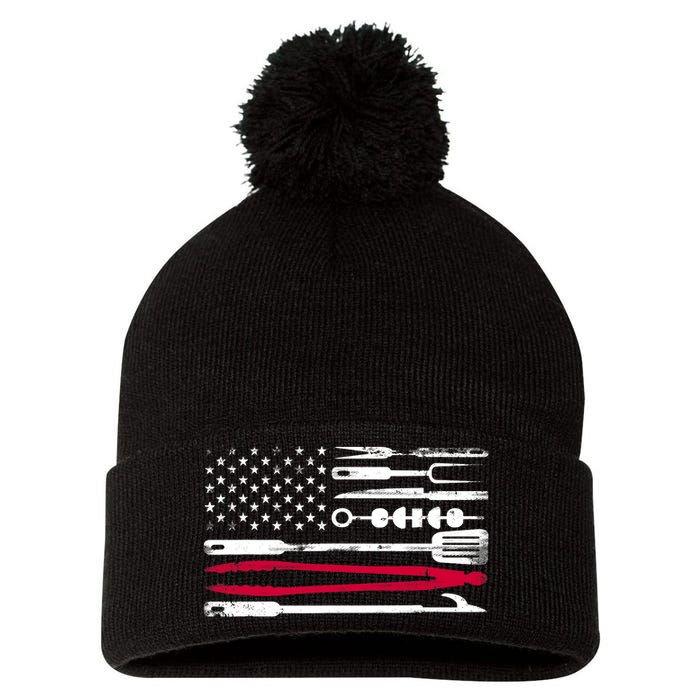 Funny American Flag Grilling Tools BBQ Grill Barbecue Tool Pom Pom 12in Knit Beanie