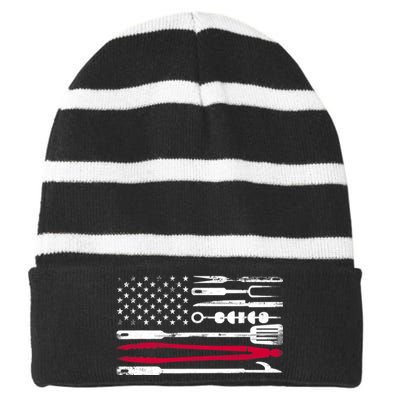 Funny American Flag Grilling Tools BBQ Grill Barbecue Tool Striped Beanie with Solid Band