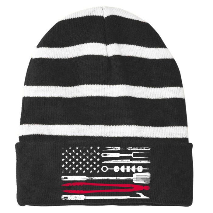 Funny American Flag Grilling Tools BBQ Grill Barbecue Tool Striped Beanie with Solid Band