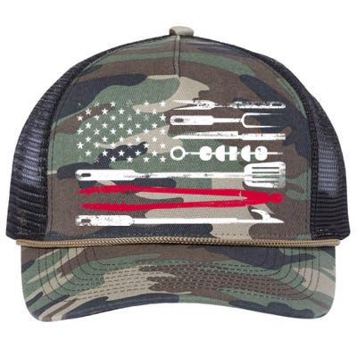 Funny American Flag Grilling Tools BBQ Grill Barbecue Tool Retro Rope Trucker Hat Cap