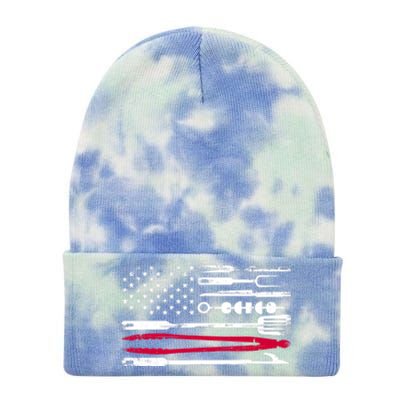 Funny American Flag Grilling Tools BBQ Grill Barbecue Tool Tie Dye 12in Knit Beanie