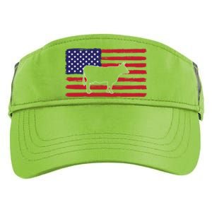 Farmer American Flag Cow Mom And Dad Gift Adult Drive Performance Visor