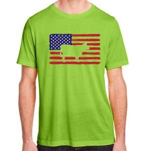 Farmer American Flag Cow Mom And Dad Gift Adult ChromaSoft Performance T-Shirt