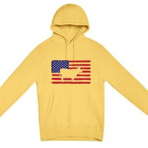 Farmer American Flag Cow Mom And Dad Gift Premium Pullover Hoodie