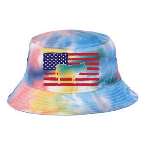 Farmer American Flag Cow Mom And Dad Gift Tie Dye Newport Bucket Hat