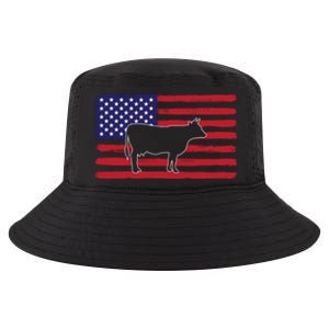 Farmer American Flag Cow Mom And Dad Gift Cool Comfort Performance Bucket Hat