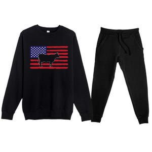 Farmer American Flag Cow Mom And Dad Gift Premium Crewneck Sweatsuit Set