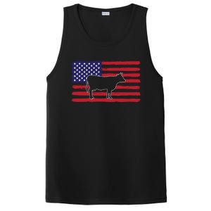 Farmer American Flag Cow Mom And Dad Gift PosiCharge Competitor Tank