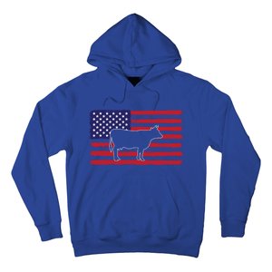 Farmer American Flag Cow Mom And Dad Gift Hoodie