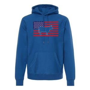 Farmer American Flag Cow Mom And Dad Gift Premium Hoodie