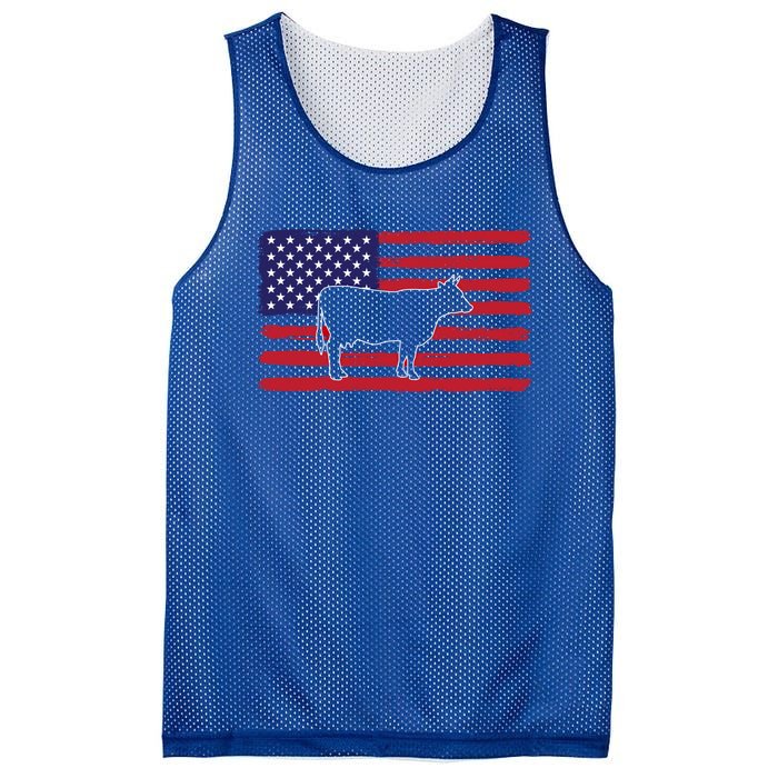 Farmer American Flag Cow Mom And Dad Gift Mesh Reversible Basketball Jersey Tank