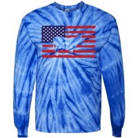 Farmer American Flag Cow Mom And Dad Gift Tie-Dye Long Sleeve Shirt