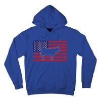 Farmer American Flag Cow Mom And Dad Gift Tall Hoodie