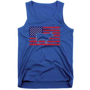 Farmer American Flag Cow Mom And Dad Gift Tank Top