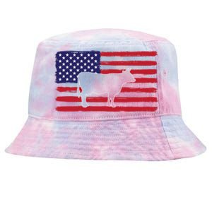 Farmer American Flag Cow Mom And Dad Gift Tie-Dyed Bucket Hat