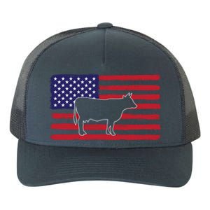 Farmer American Flag Cow Mom And Dad Gift Yupoong Adult 5-Panel Trucker Hat