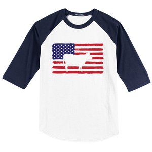 Farmer American Flag Cow Mom And Dad Gift Baseball Sleeve Shirt