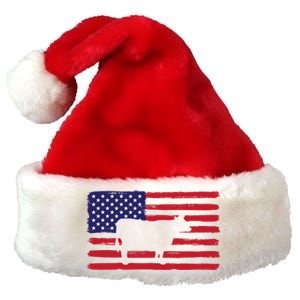 Farmer American Flag Cow Mom And Dad Gift Premium Christmas Santa Hat