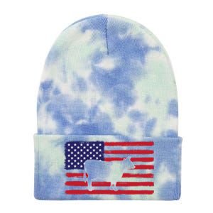 Farmer American Flag Cow Mom And Dad Gift Tie Dye 12in Knit Beanie