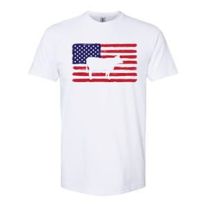 Farmer American Flag Cow Mom And Dad Gift Softstyle CVC T-Shirt