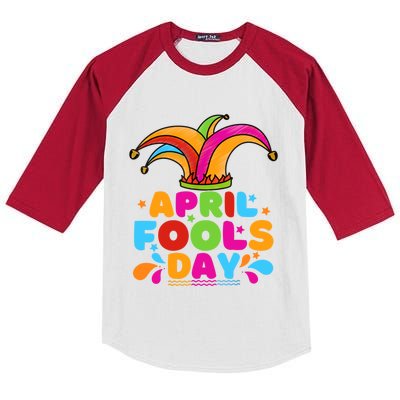 Funny April Fools Day 1st April Jokes Happy April Fools Day Kids Colorblock Raglan Jersey