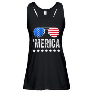 Funny American Flag Patriotic Fourth Ladies Essential Flowy Tank