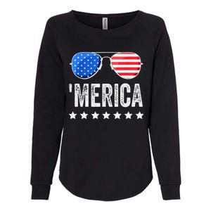 Funny American Flag Patriotic Fourth Womens California Wash Sweatshirt