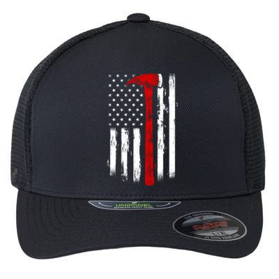 Fire Ax Fire Departt Firefighter American Axe Flag Gift Flexfit Unipanel Trucker Cap