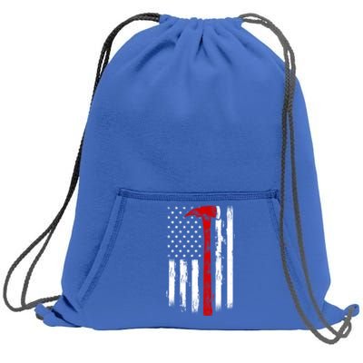 Fire Ax Fire Departt Firefighter American Axe Flag Gift Sweatshirt Cinch Pack Bag