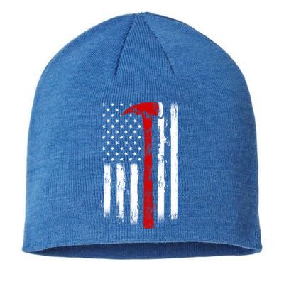 Fire Ax Fire Departt Firefighter American Axe Flag Gift Sustainable Beanie