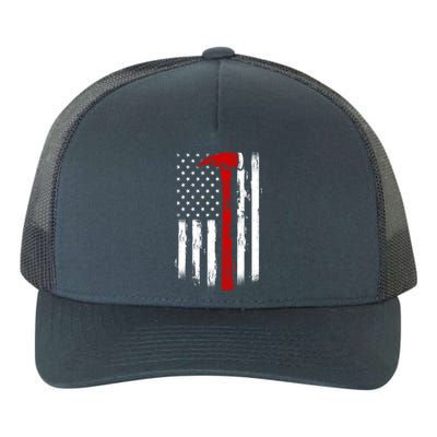 Fire Ax Fire Departt Firefighter American Axe Flag Gift Yupoong Adult 5-Panel Trucker Hat