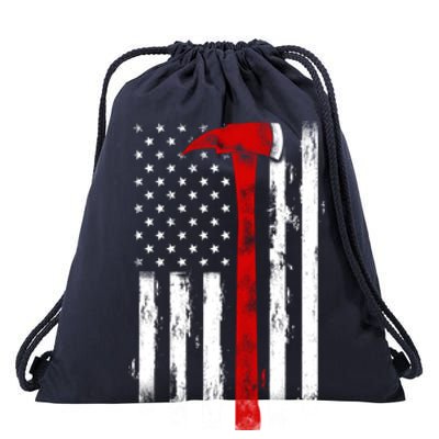 Fire Ax Fire Departt Firefighter American Axe Flag Gift Drawstring Bag