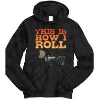 Farmer Art For Women Tractor Farming Hay Bale Cow Farmer Tie Dye Hoodie