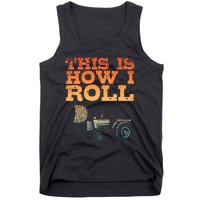 Farmer Art For Women Tractor Farming Hay Bale Cow Farmer Tank Top