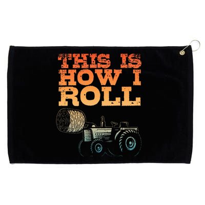 Farmer Art For Women Tractor Farming Hay Bale Cow Farmer Grommeted Golf Towel