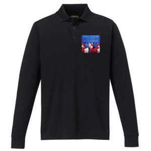 Felines Against Felons Performance Long Sleeve Polo