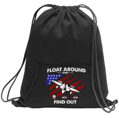 Float Around & Find Out Chinese Spy Balloon & UFOs USA Flag Sweatshirt Cinch Pack Bag