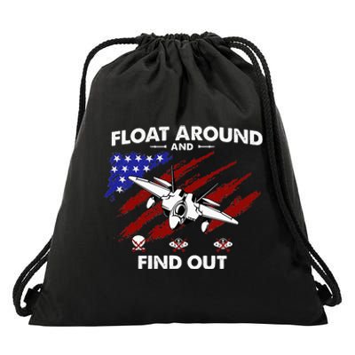 Float Around & Find Out Chinese Spy Balloon & UFOs USA Flag Drawstring Bag